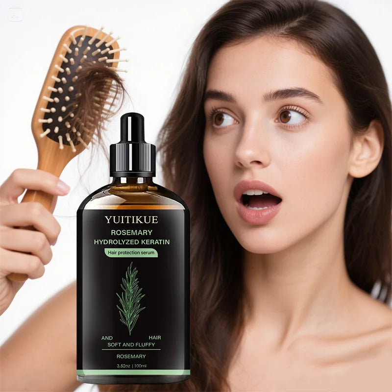 YUITIKUE Hair Protection Serum with Rosemary & Keratin - Nourish Dry Hair, Enhance Smoothness & Radiance Oasis Select