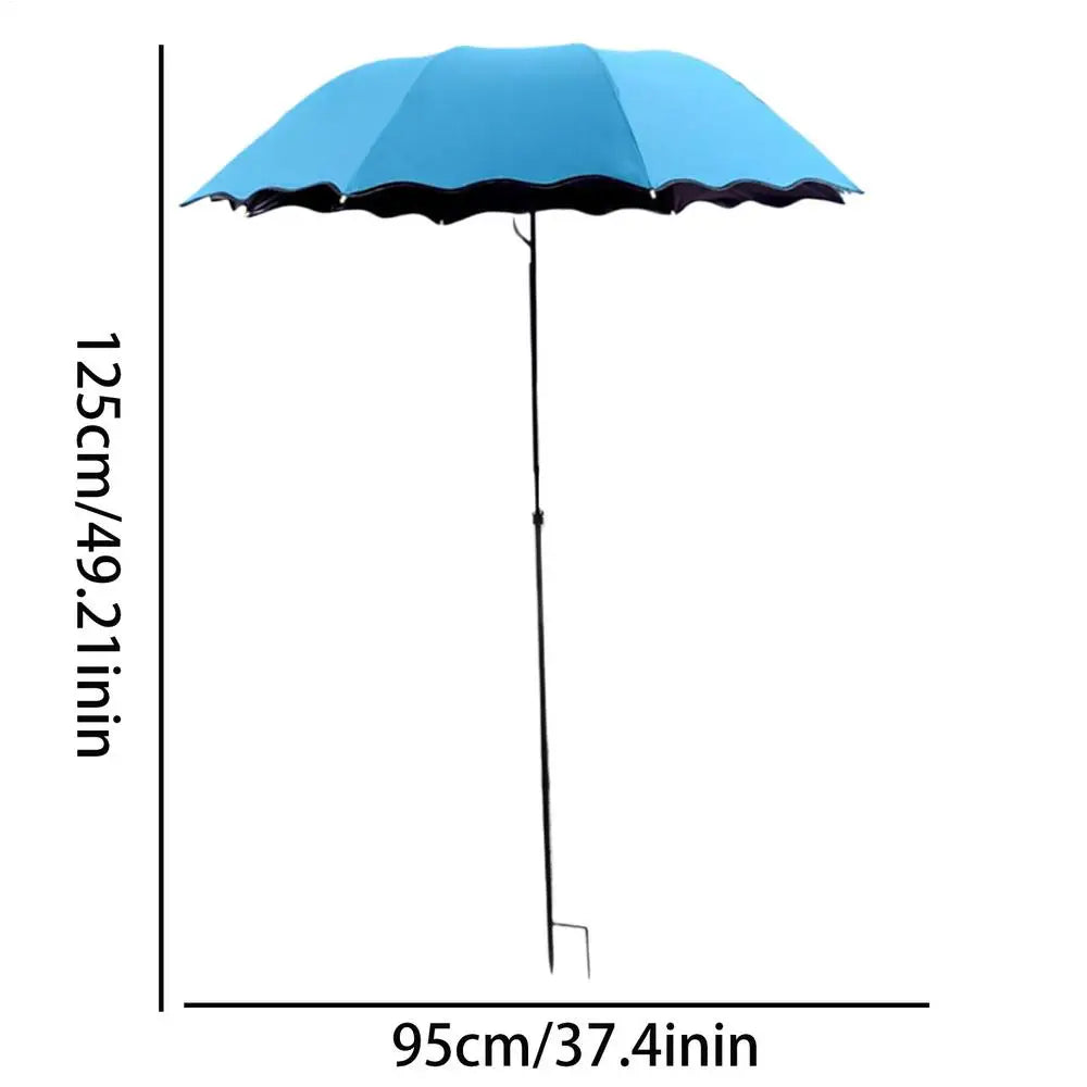 Plant Shade Umbrella with Metal Stake Weatherproof Sun Shade Cloth Outdoor Plant Flowers Potted Sun Protection Garden Supplies Oasis Select Blue