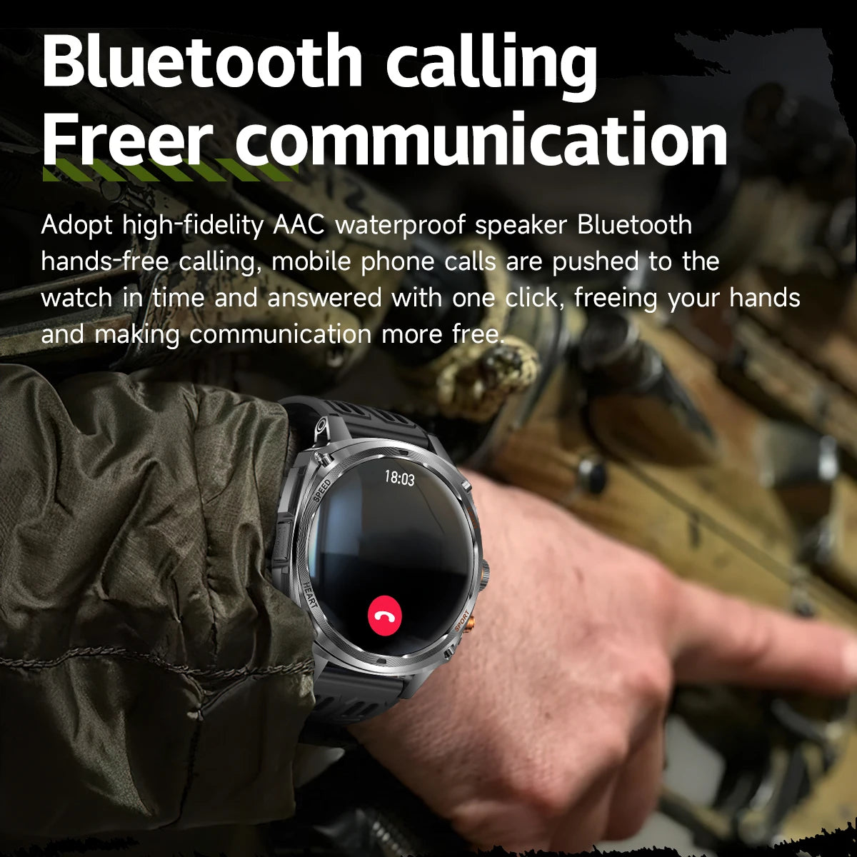 Outdoor Sports Smart Watch Blue Tooth Call Heart Rate Health Smartwatch Information Reminder LED Flashlight Waterproof Clock Oasis Select