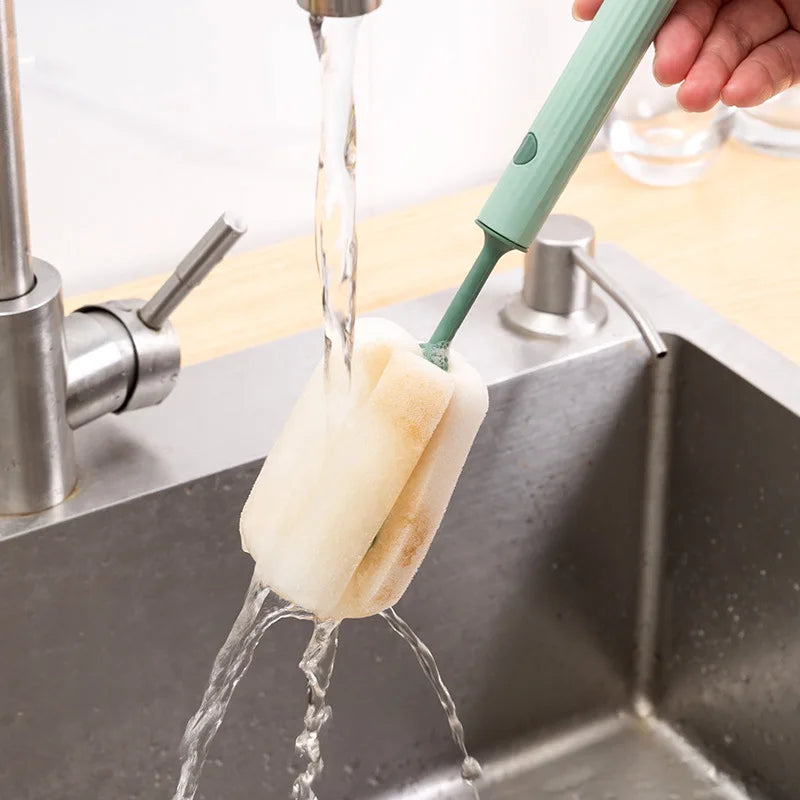 1pcs Sponge Cup Brush Detachable Cleaning Household Bottle Brush Long Handle Insulated Cup for Removing Tea Stains Oasis Select