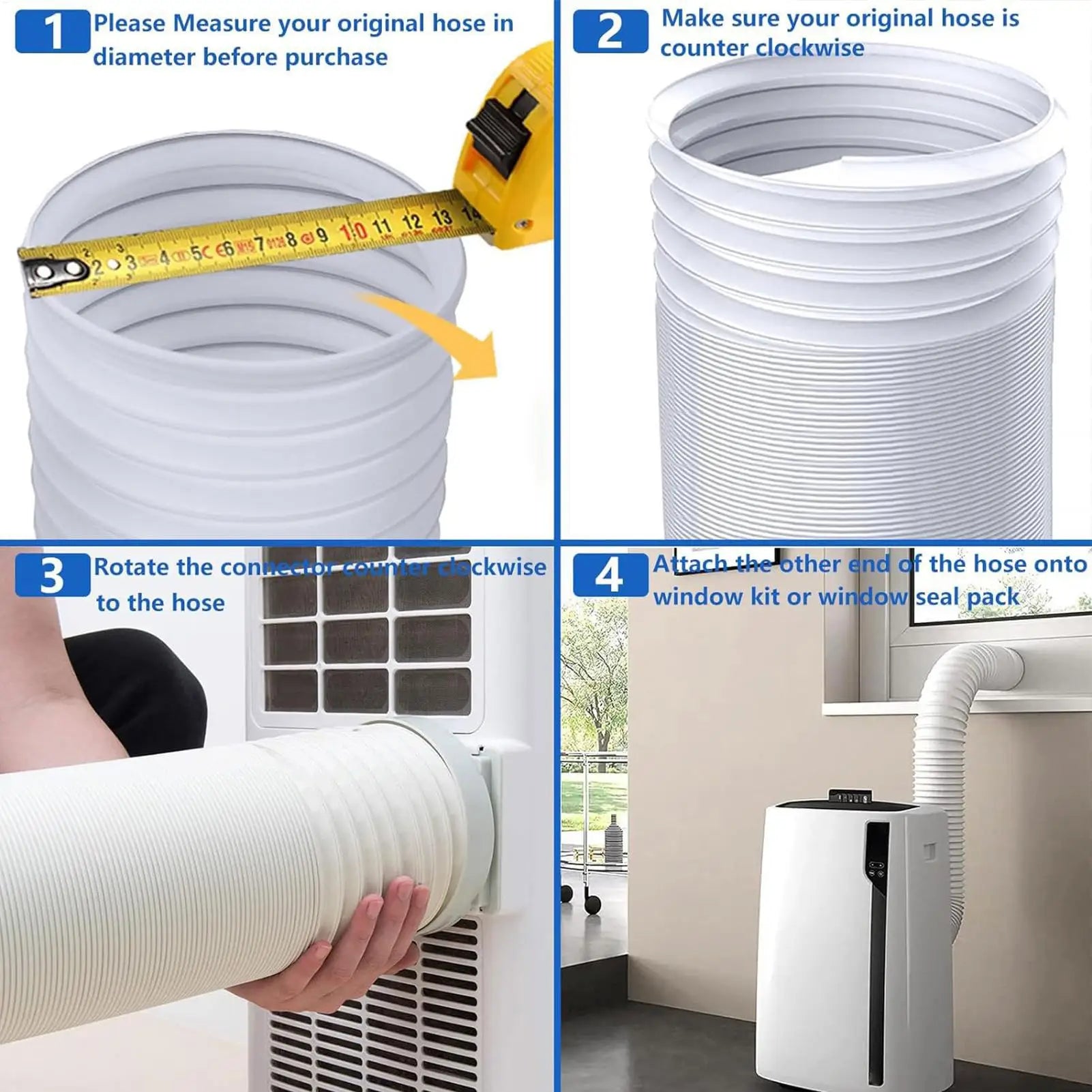 Portable Ac Hose Connector Portable Air Conditioner Parts Fit 5.1in 5.9in Diameter Pipe Joint for Living Room Indoor Workplace Oasis Select