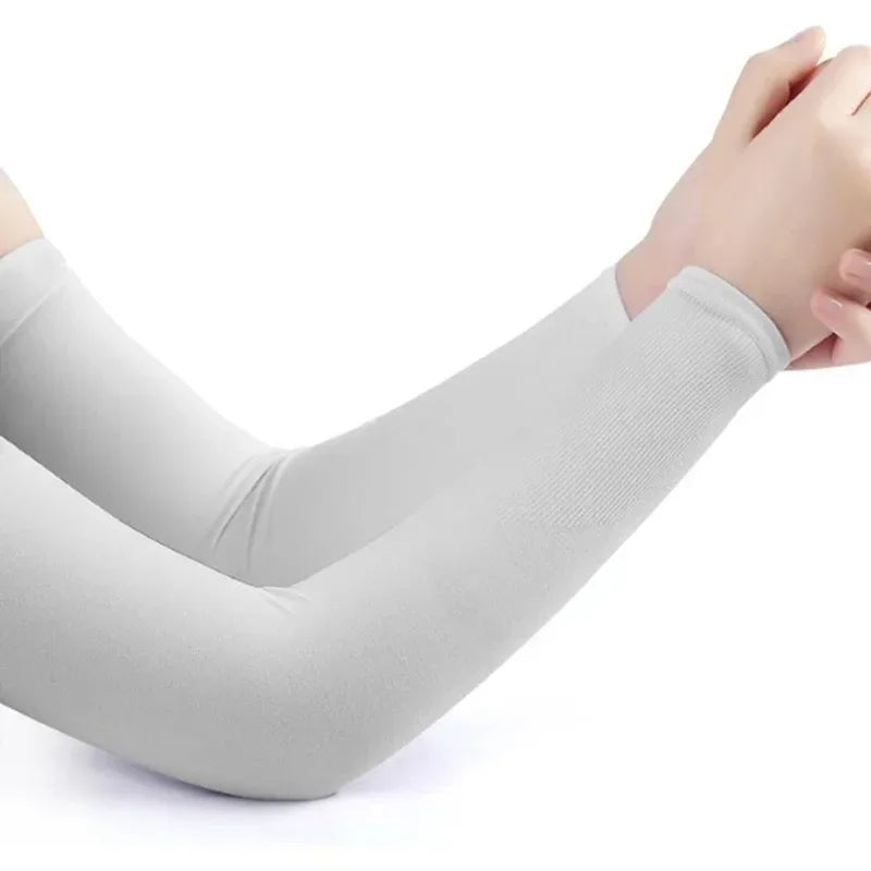 1/2pair Ice Silk Sun Protection Cuffs Gloves Sun Protection UV Protection Hand Protection Cover Anti Slip Summer Outdoor Cycling Oasis Select grey-1pair