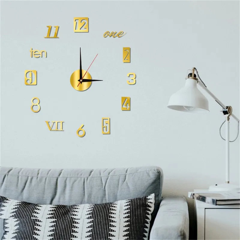 Creative Luminous Silent Wall Clock DIY Living Room Bedroom Three-dimensional Decorative Digital Clock Acrylic Wall Home Decor Oasis Select