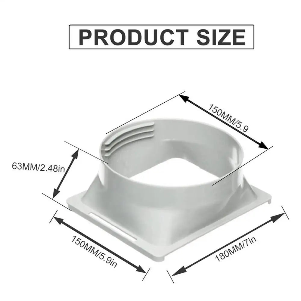 Air Conditioner Exhaust Hose Coupler Secure Fit Connector 5.9 Inch Exhaust Hose Square Coupler for Apartment Dwellers Small Oasis Select Gray