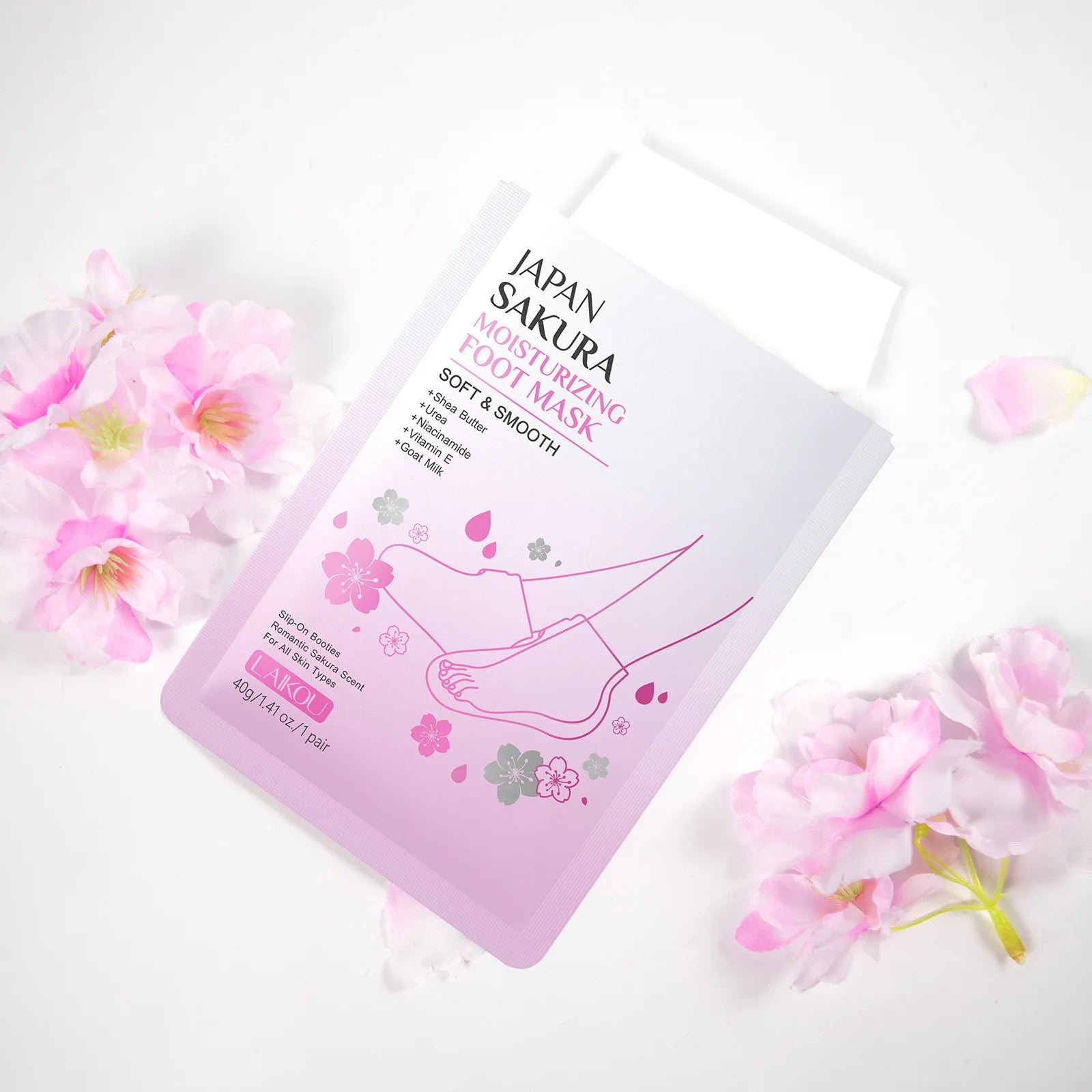 Japanese Cherry Blossom Foot Mask 40g Softening Callus Remover Dead Skin Peel Hydrating Nourishing Foot Care Dry Cracked Heel Oasis Select