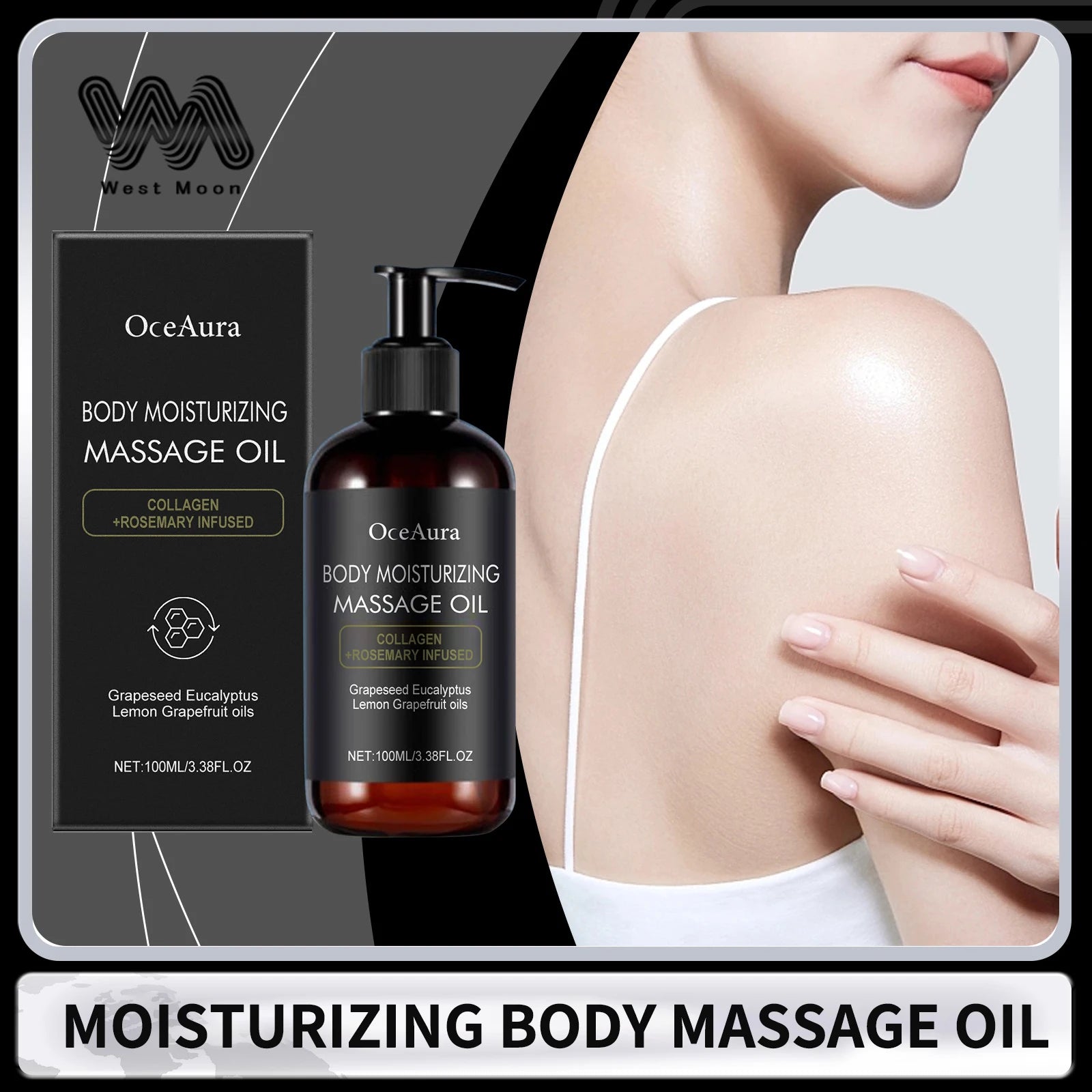 Moisturizing Body Massage Oil Nourishing Smoothing Skin Reduce Dryness Rosemary Oil Brighten Gentle Firming Body Spa Skin Care Oasis Select