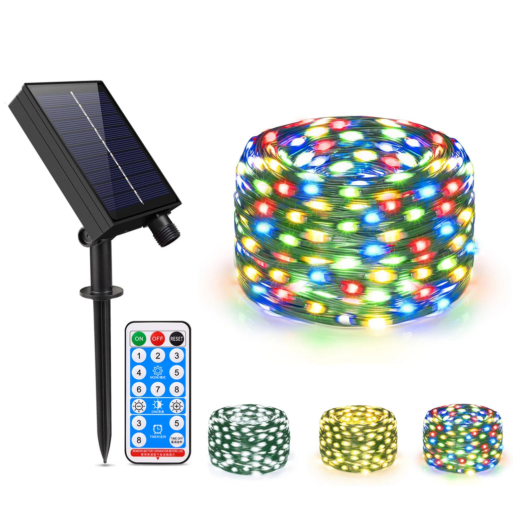 100M/50M/30M/20M/10M Outdoor Solar LED Light String Xmas Holiday Party Festoon Street Yard Wedding Garland Ambinet Decoration Oasis Select