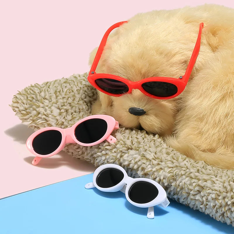 Multicolor Cool Pets Eyeglasses Fashioning Cat Glasses Dog Sunglasses Round Frames Glasses Photograph Props Doll Accessories Oasis Select