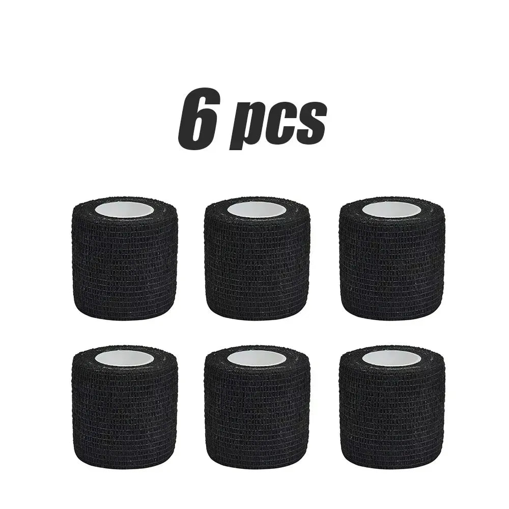 6pcs 5/7.5cm Hot SaleColorful Sport Self Adhesive Elastic Bandage Elastoplast For Knee Support Pads Finger Ankle Palm Shoulder Oasis Select 6pcs-black 7.5cmx4.8m