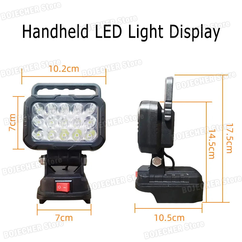 Cordless LED Working Light For Makita 18V Lithium Battery Outdoor Flashlight Camping Lamp Emergency Lighting Power Tools Parts Oasis Select