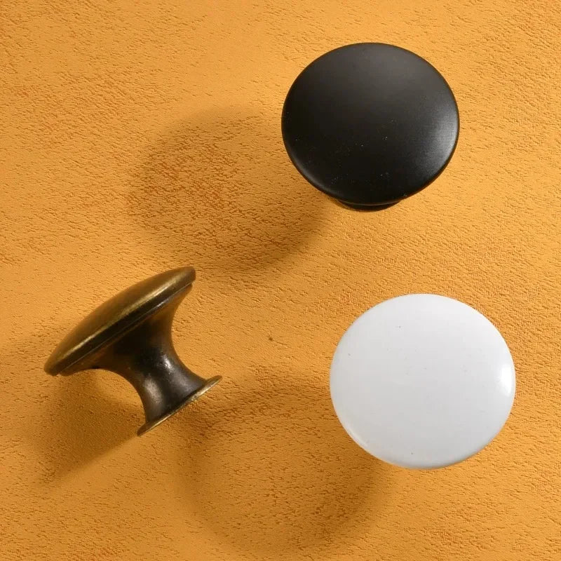 12Pcs Round Door Knobs Cabinet Handles Cupboard Drawer Kitchen Bathroom Fashion Furniture Hardware Accessories Oasis Select