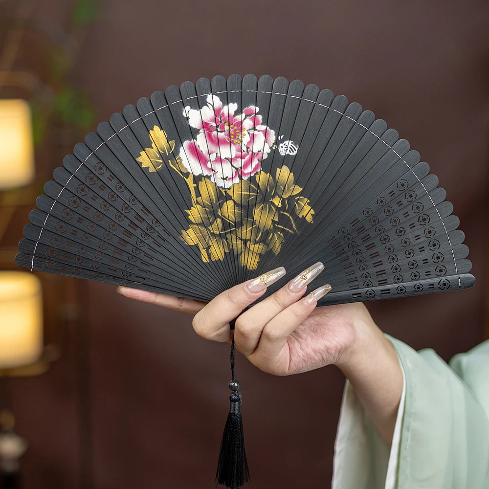 New All-bamboo Dance Fan Portable Summer Folding Fan Classical Film and Television Court Photo Fan Oasis Select 23