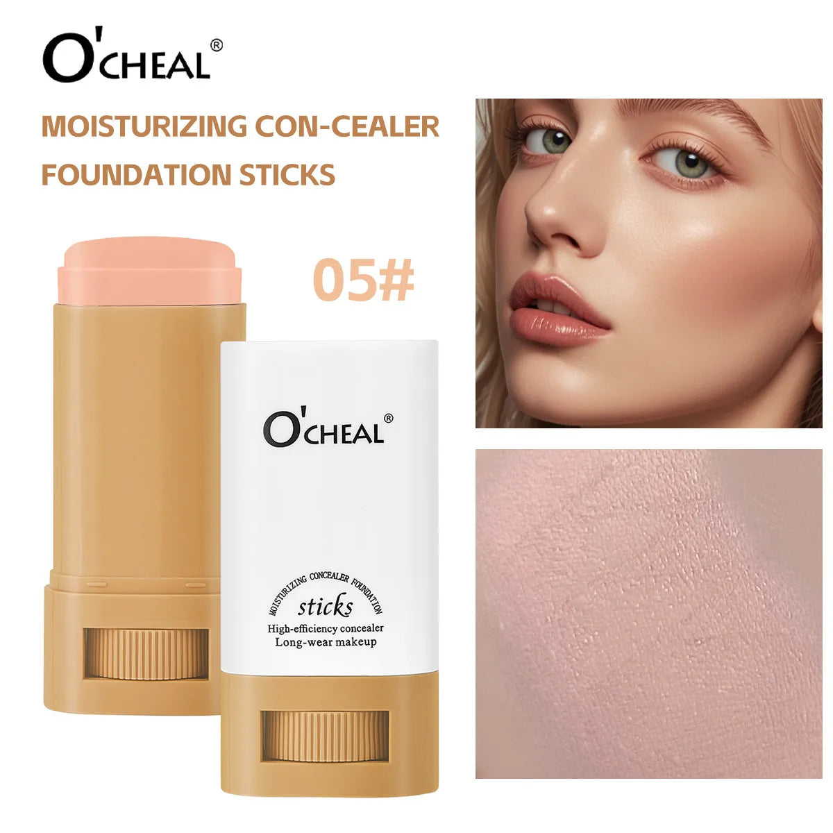 Waterproof Concealer Stick Lightweight Foundation Long Lasting Moisturizing Cover Blemishes Natural Finish Brightening Makeup Oasis Select 05