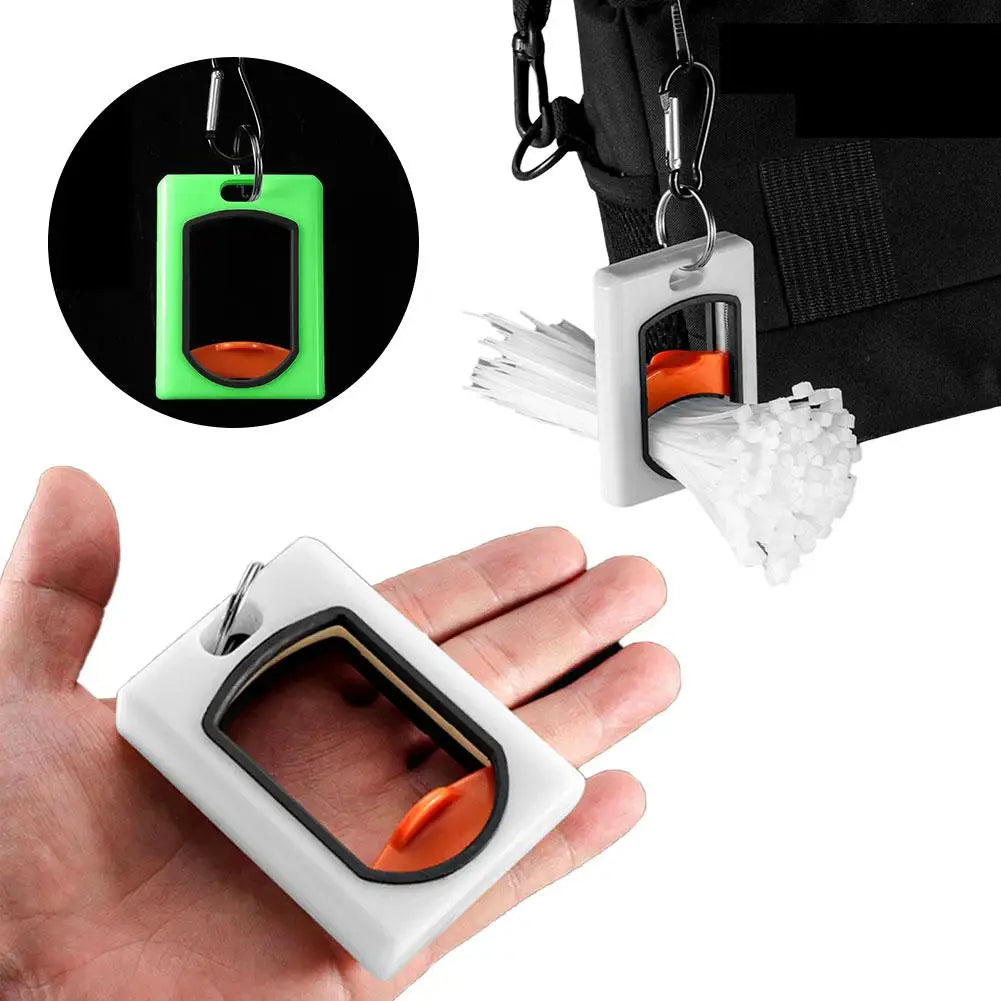 Portable Cable Tie Organizer – Glow-in-Dark & Carabiner Clip