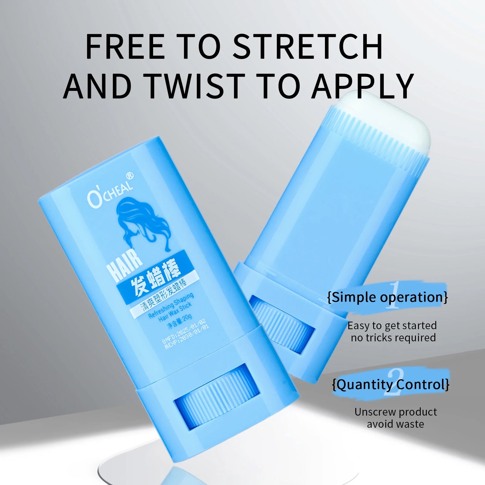 Ocheal Hair Refreshing Shaping Hair Wax Hair Anti-fried Clean Hair Broken Hair Artifact Finishing Fix Stick Wax Anti-frizz Cream Oasis Select
