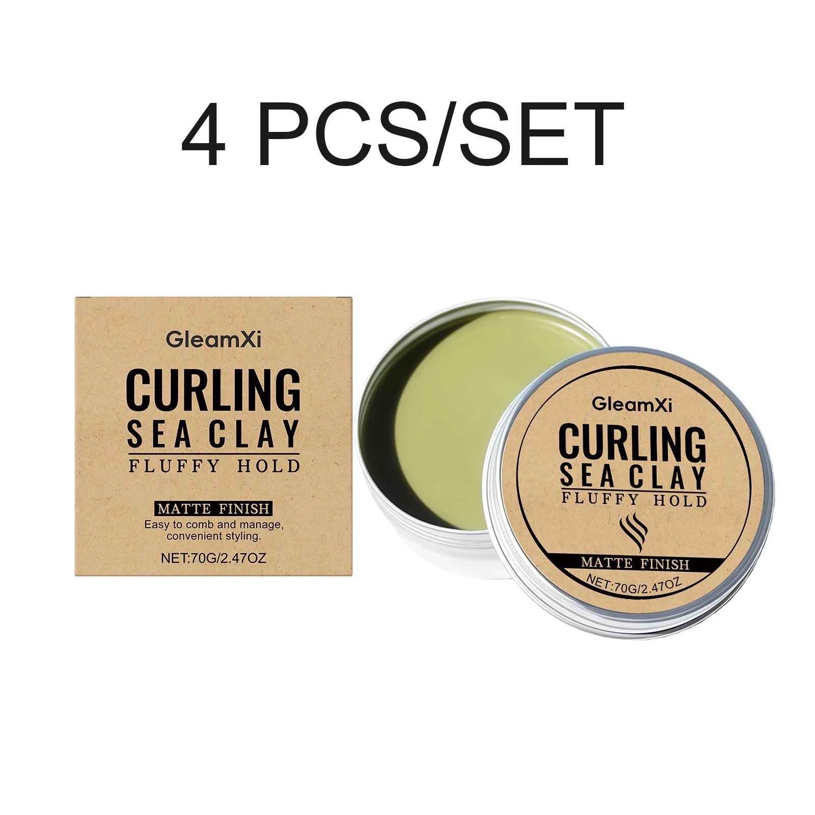 Hair Styling Clay Matte Curling Clay Strong Hold Matte Finish Fluffy Hold Non Greasy Curly Hair Natural Look Easy Wash 70g Oasis Select 4 PCS