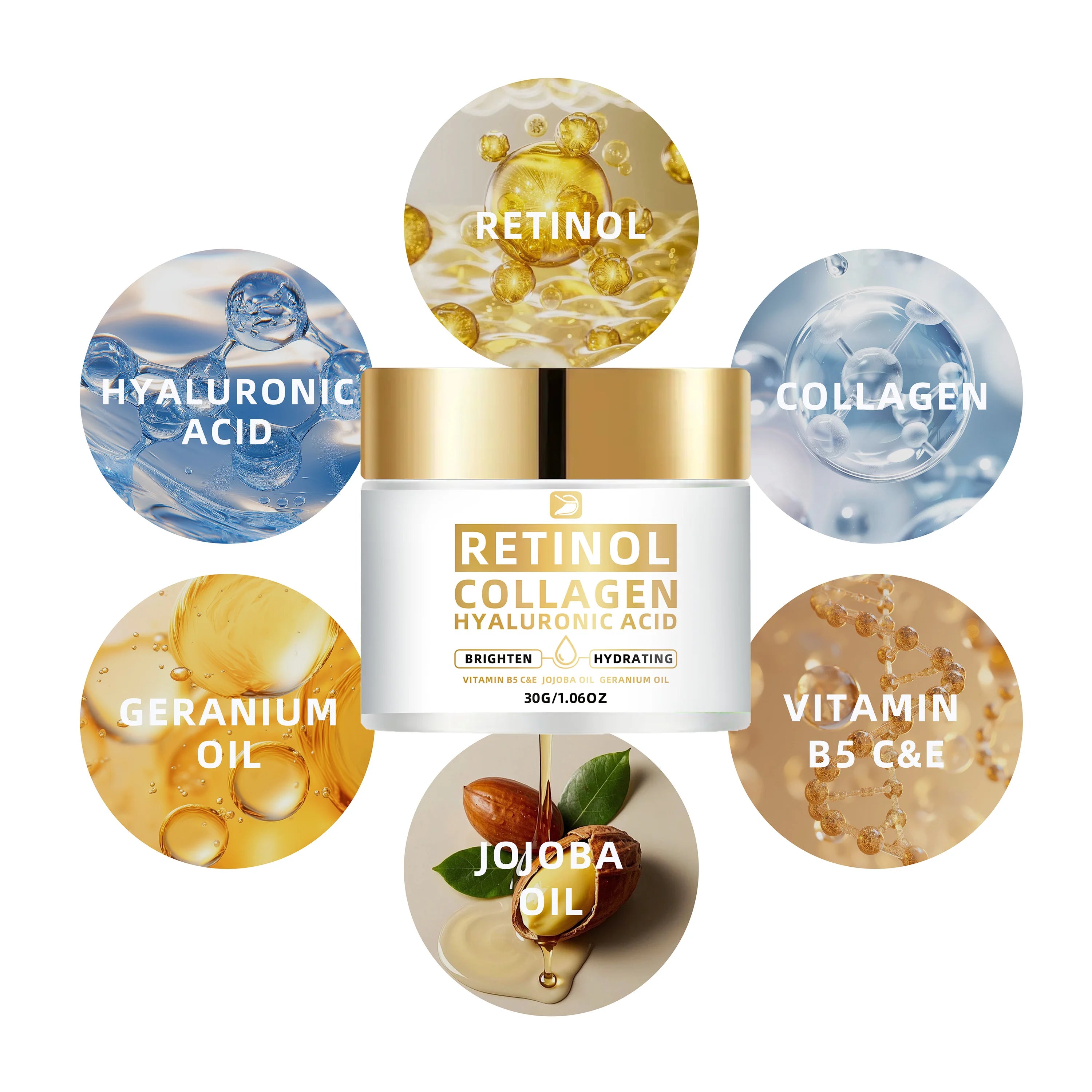 Ottilavie Retinol Collagen Hyaluronic Acid Cream 1.76oz Face & Body Cream Oasis Select