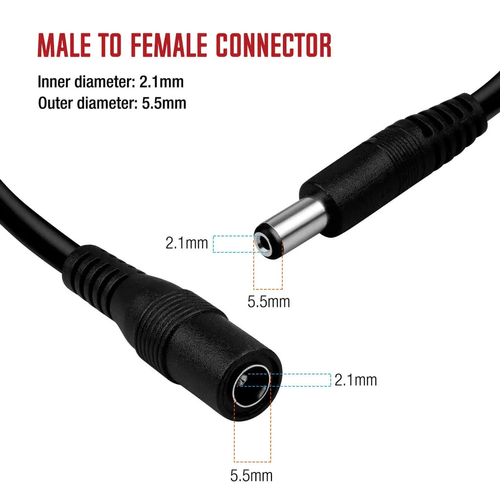 10M/ 5M 5.5mm*2.1mm DC Power Connector Extension Cord Jack Adapter Lead Cable DC Female Male Extension External Plug Oasis Select