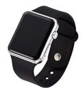 Square LED Digital Sport Watch for Men & Women – Silicone Band LED Digital Watch Oasis Select silver