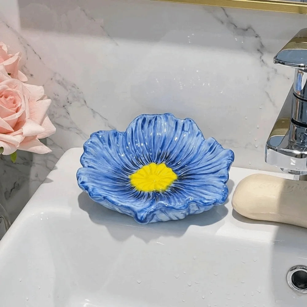 Petal Shaped Ceramic Soap Dish & Jewelry Tray | Decorative