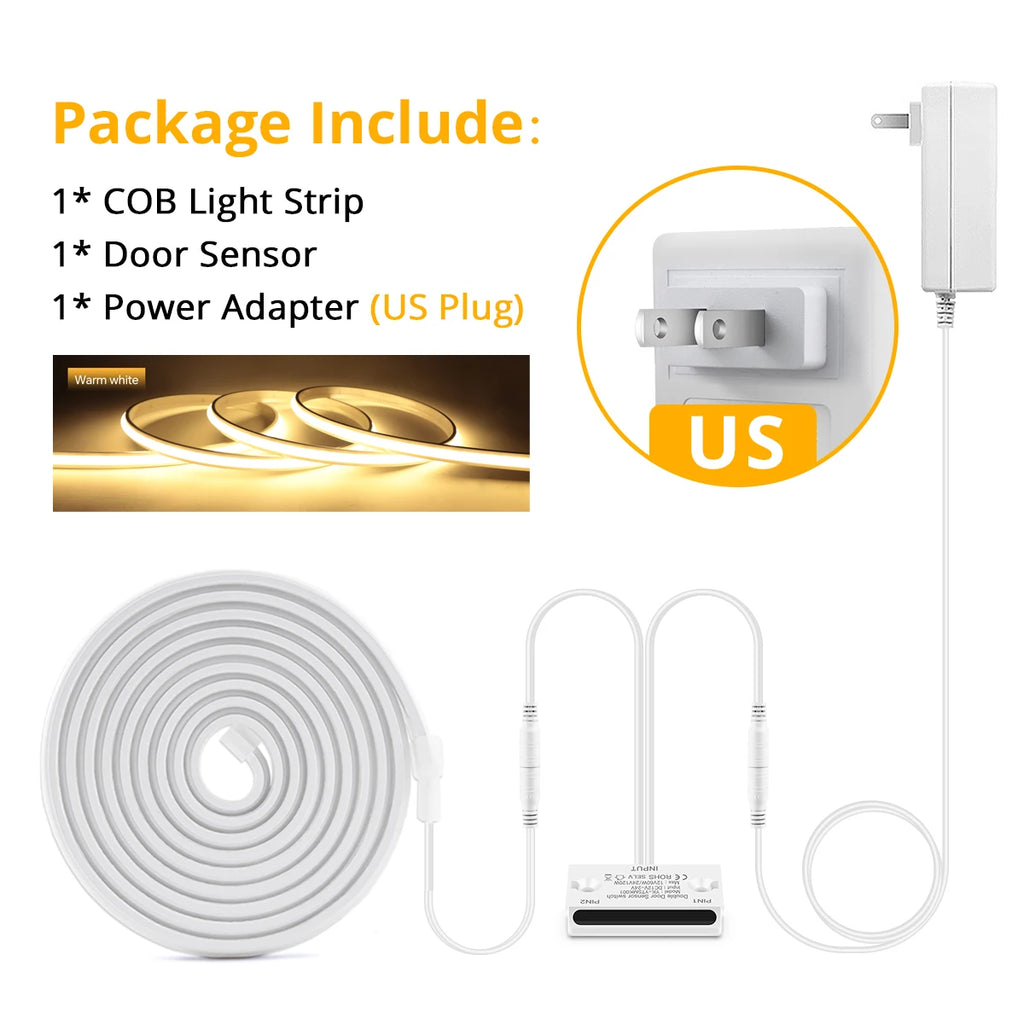 24V Neon LED Strip Smart Door Proximity Sensor Pure Silicone Gel Tube Novel Convenient and Practical Motion Sensing LED Lamp Oasis Select Warm White US 10m