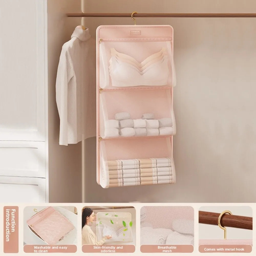 Foldable Hanging Underwear & Socks Storage Bag – Large Capacity