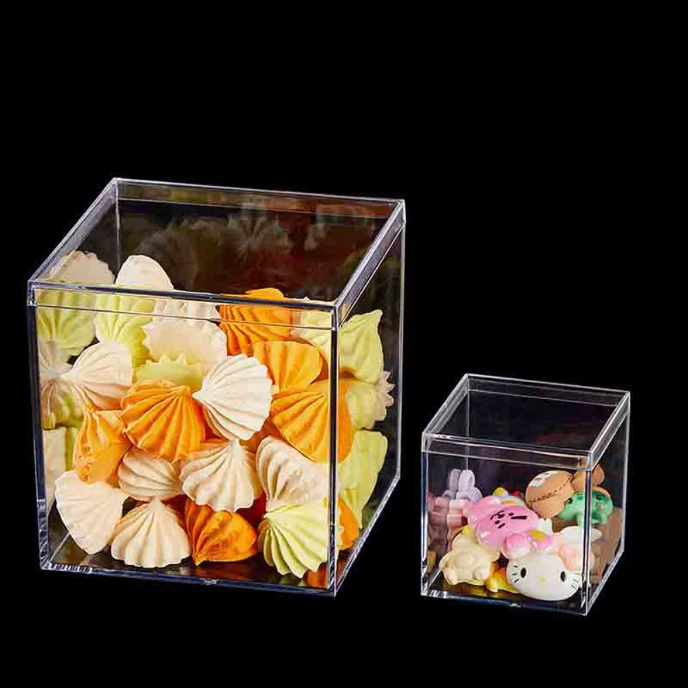 1pcs Transparent Acrylic Boxes With Cover Plastic Organizer Gift Packing Box Food Candy Storage Container For Home Display Oasis Select