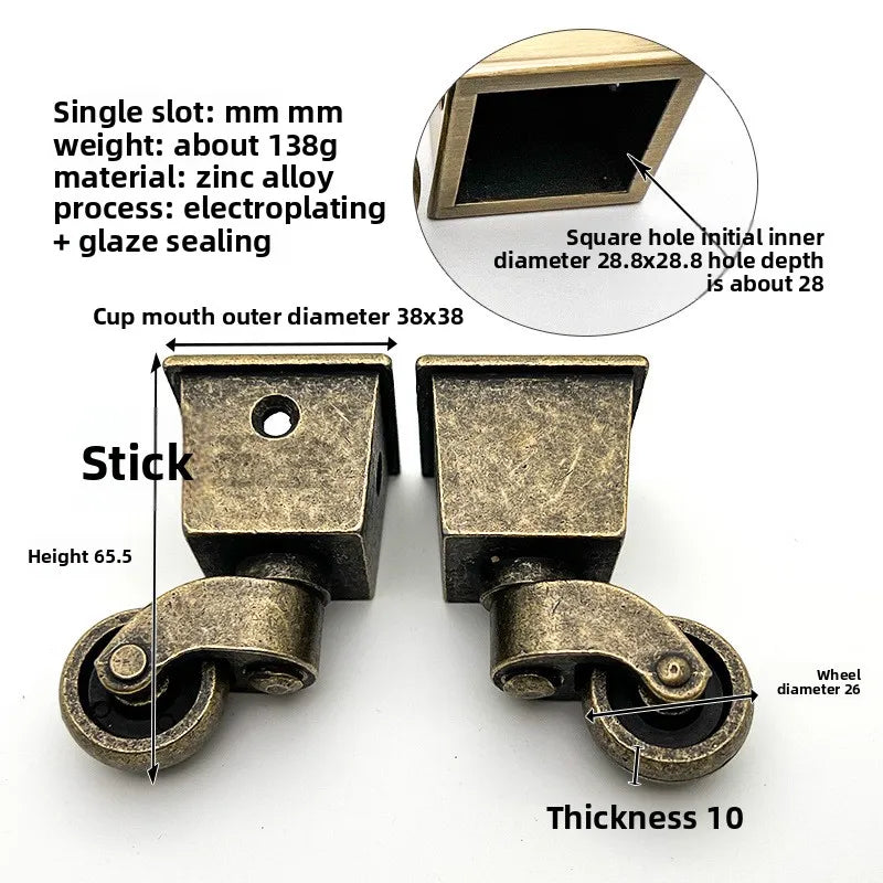 1pcs High Quality Brass Furniture Casters /universal Wheel Piano Castor Metal Sofa Foot Roller Office Hardware Oasis Select G 1pcs