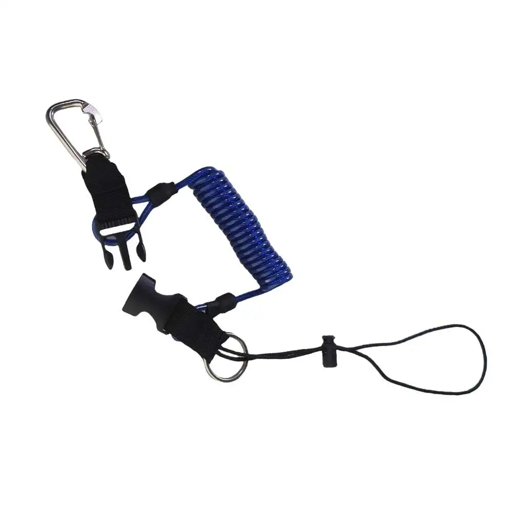 Scuba Safety Diving Lanyard Spiral Spring Coil Lanyard Swivel Hook TPU Camera Anti-lost Rope with Quick Release Buckle Oasis Select