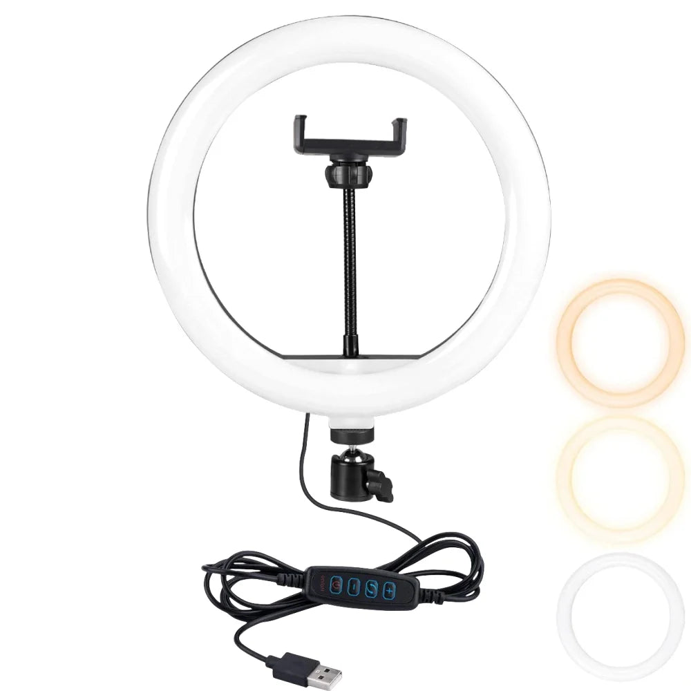 VeFly 10-Inch LED Ring Light | Bi-Color USB Selfie & Streaming