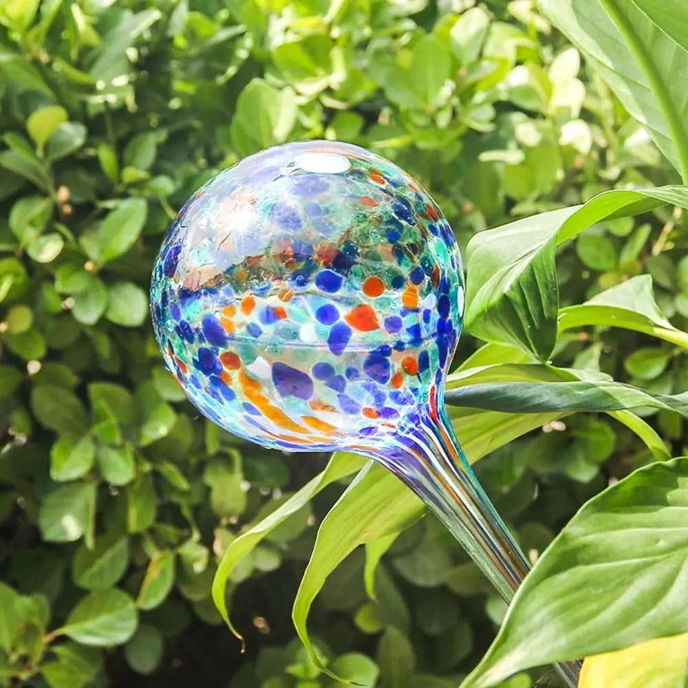 Glass Automatic Plant Watering Ball 100ml Bulb Shape Glass Auto Drip Irrigation System Colorful Automatic Watering Spike Oasis Select
