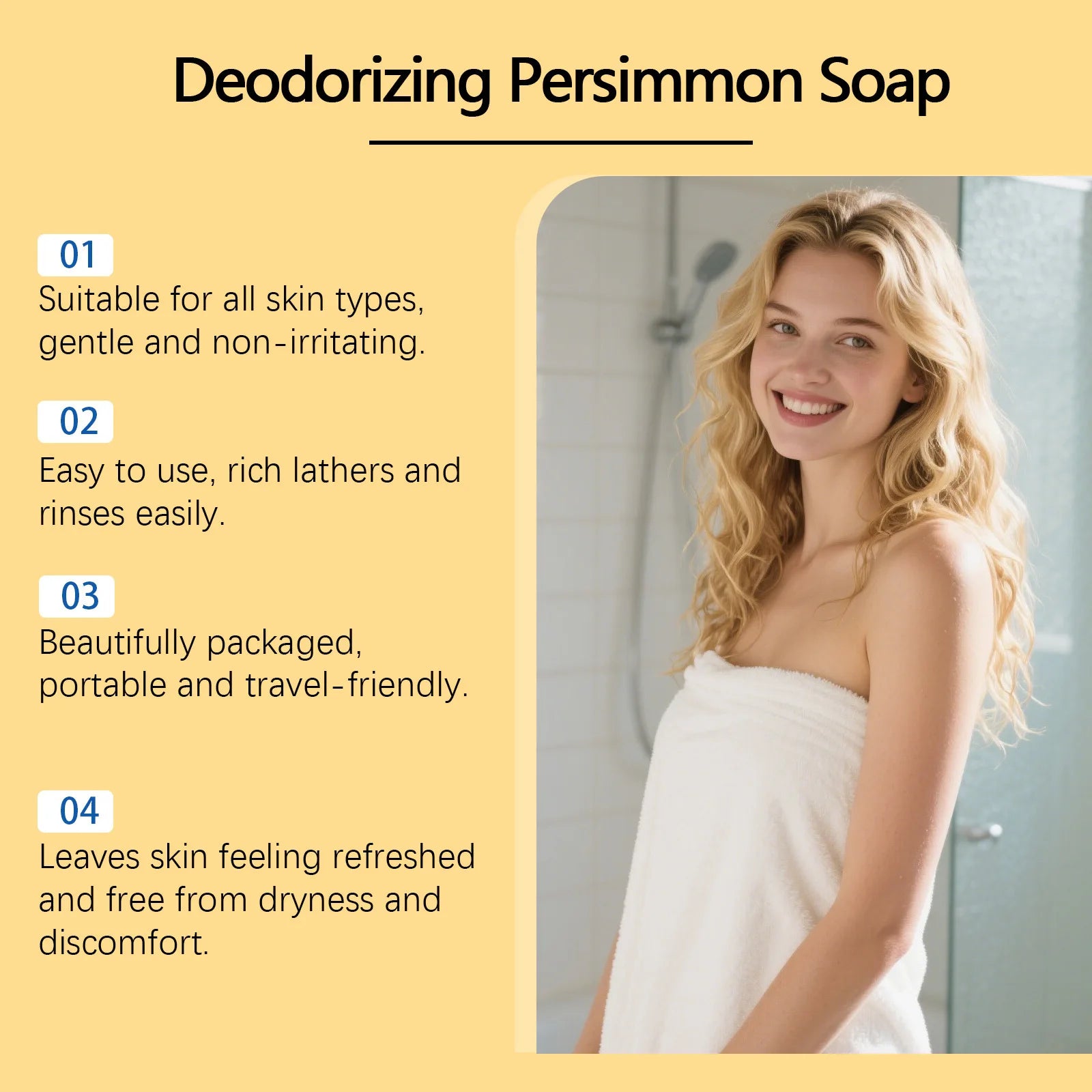 Persimmon Bath Soap Bar – Cleanse, Moisturize & Fruity Scent Bath Soap Bar Oasis Select