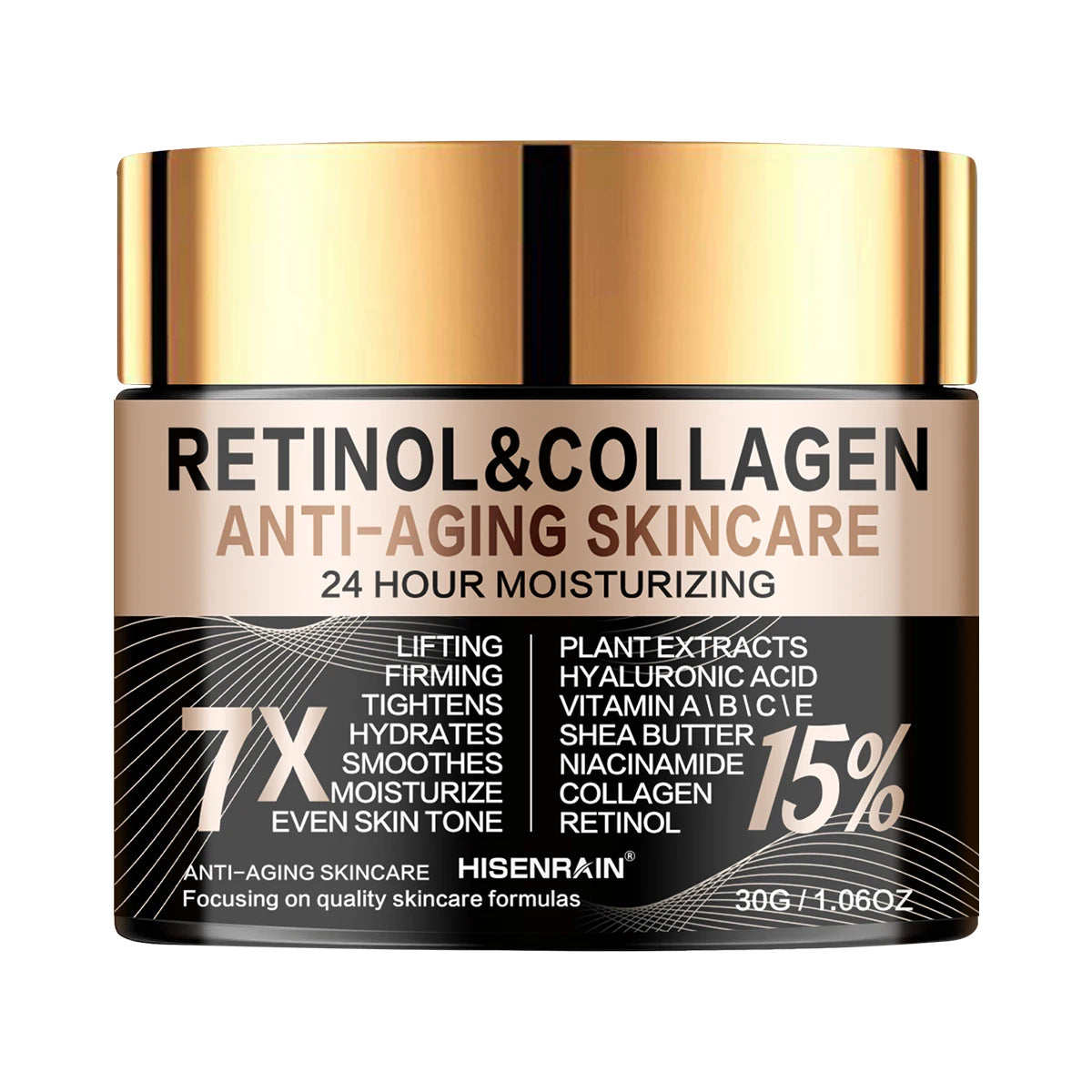HISENRAIN Retinol Collagen Face Cream – Firming Moisturizer Retinol Face Cream Oasis Select 30g