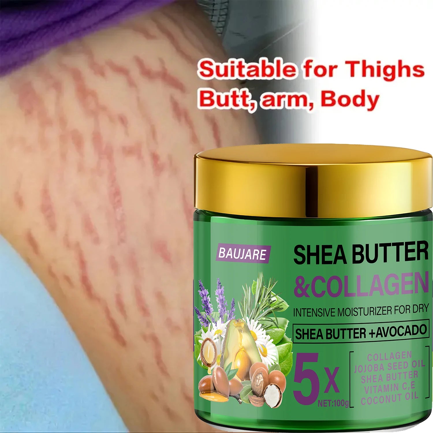 Shea Butter & Collagen Face Cream – Dry Skin Moisturizer Face & Body Cream Oasis Select