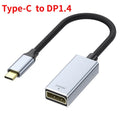 8K USB 3.1 Type C To Displayport Cable 8K@60Hz 4K@144Hz DP 1.4 Adapter USB C Display Port Video Adapter for MacBook Pro Air M1 Oasis Select Type C to DP Adapter