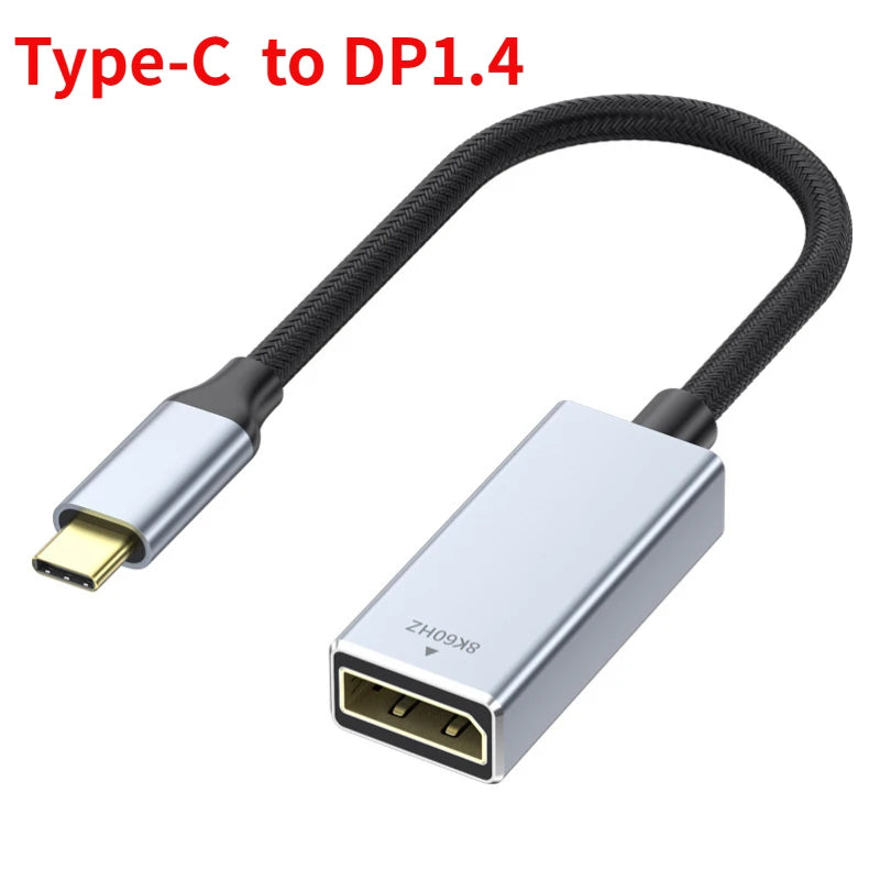 8K USB 3.1 Type C To Displayport Cable 8K@60Hz 4K@144Hz DP 1.4 Adapter USB C Display Port Video Adapter for MacBook Pro Air M1 Oasis Select Type C to DP Adapter
