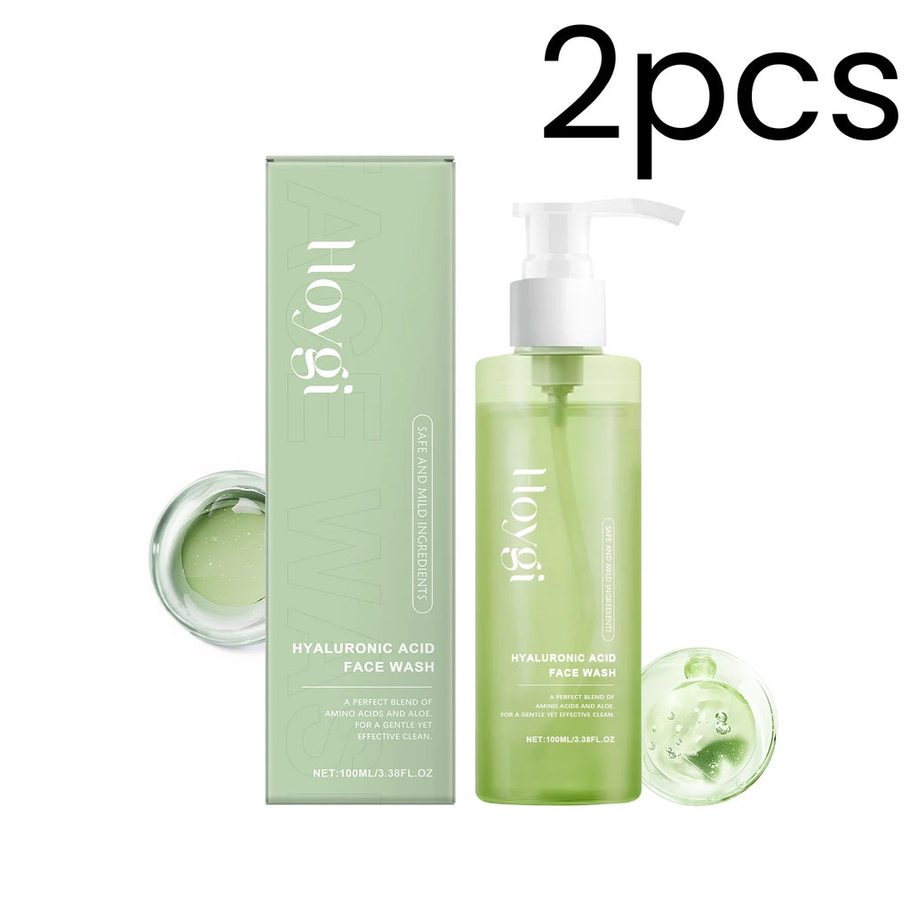 Hoygi Hyaluronic Acid Face Wash Powerful Cleaning Gentle Exfoliation Improve Skin Radiance Moisturizing Refreshing Cleansing Gel Oasis Select 2pcs