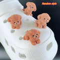 4/8PCS Summer Fashion Shoe Charms Set Accessories for Clogs Shoe Buckle Cute Teddy Dog DIY 3D Shoes Decorations for Bogg Bag Oasis Select 4PCS