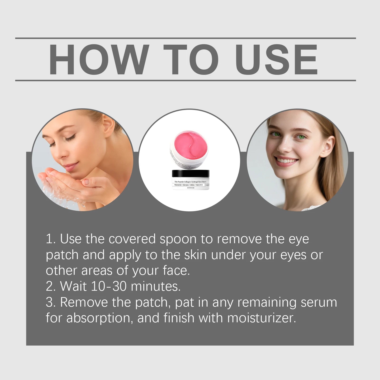 Collagen Hydrogel Eye Masks – Firming, Brightening, 60 Patches