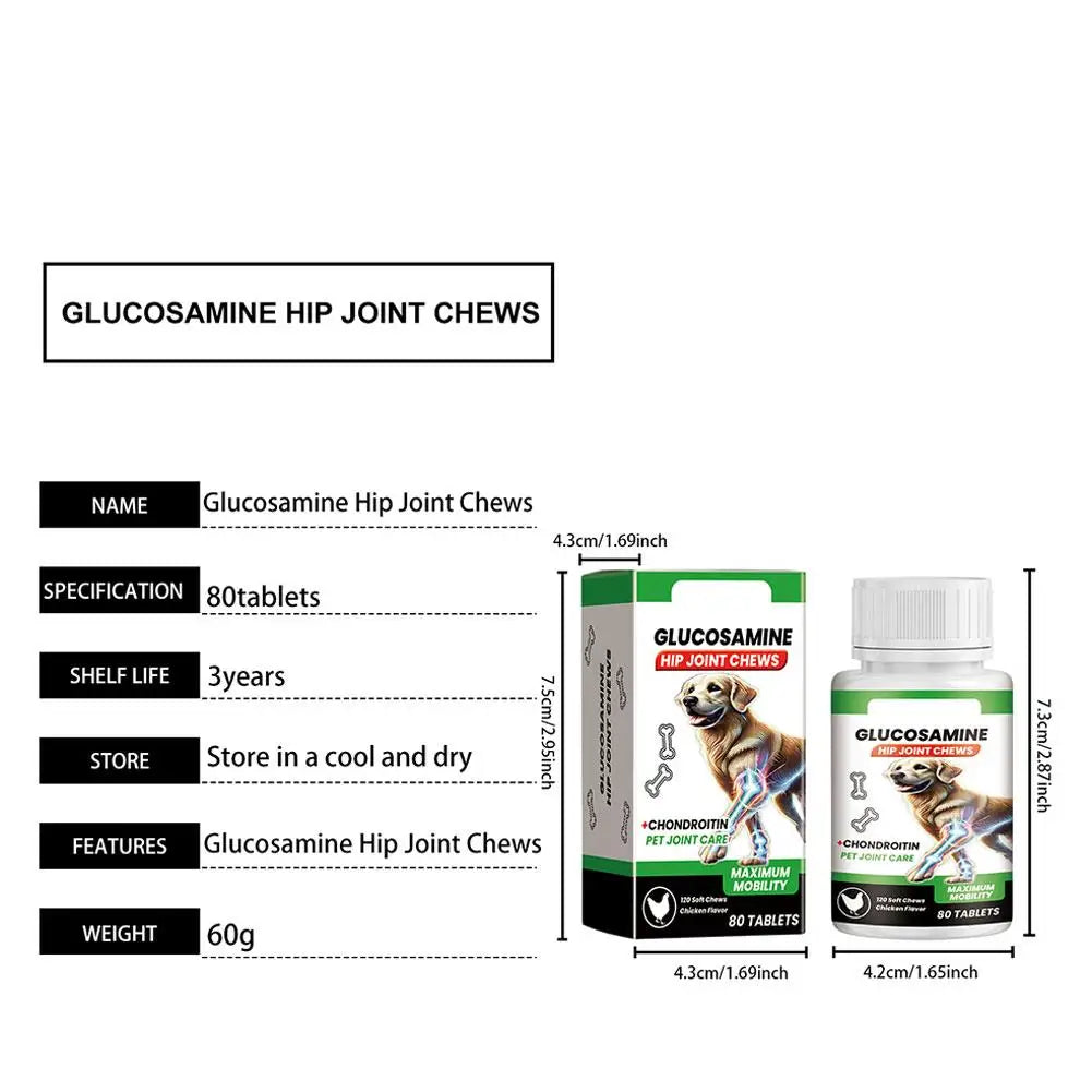 Dog Joint Support Chews – Glucosamine & Chondroitin, 80ct