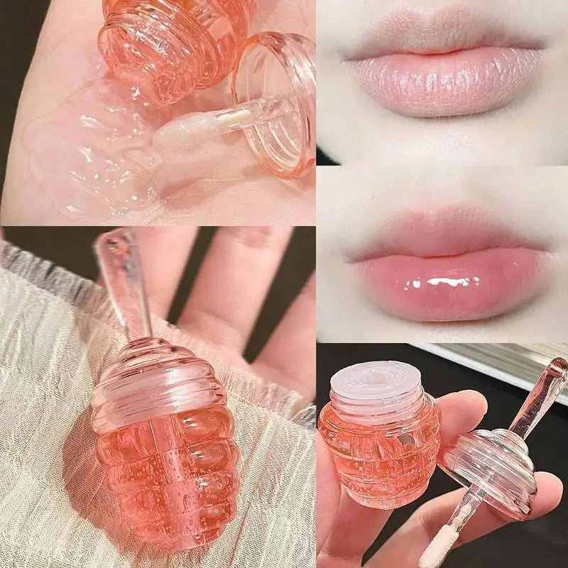 Lovely Honey Pot Lip Oil Lip Gloss Lip Balm Hydrating Lip Balm For Lip Care Moisturizing Clear Lip Oil Liquid Lipstick Oasis Select