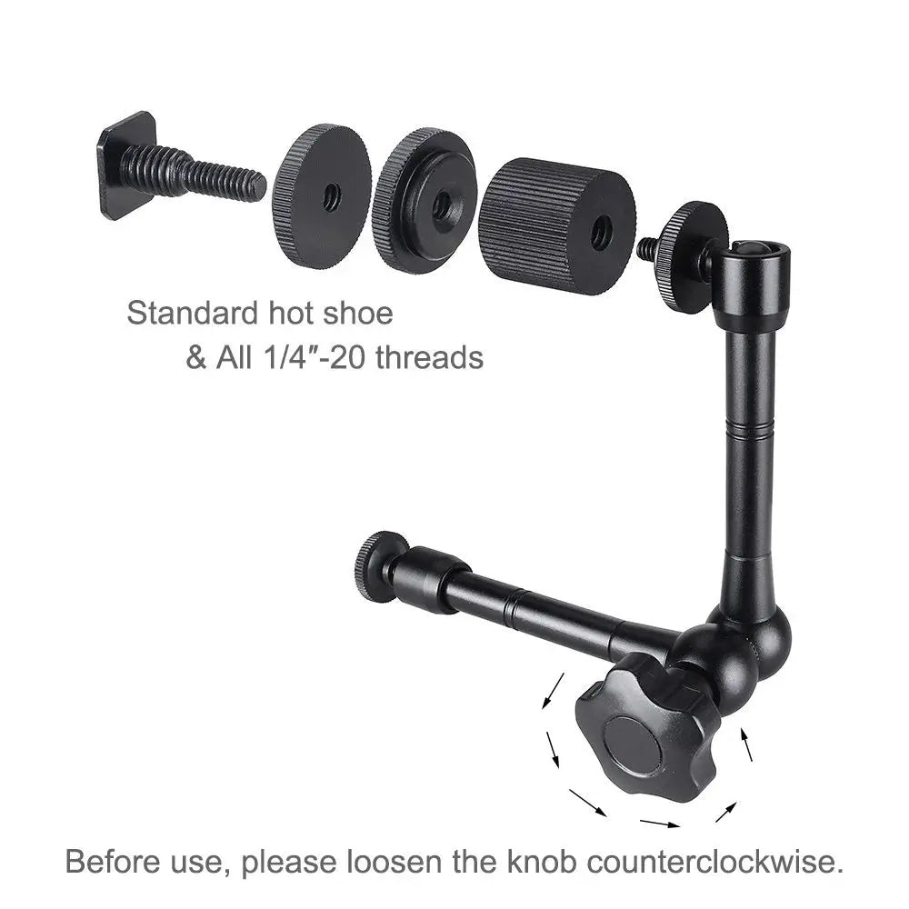 11 Inch Metal Adjustable Articulating Magic Arm Super Clamp for Flash LCD Monitor LED Video Light SLR DSLR Camera Accessories Oasis Select