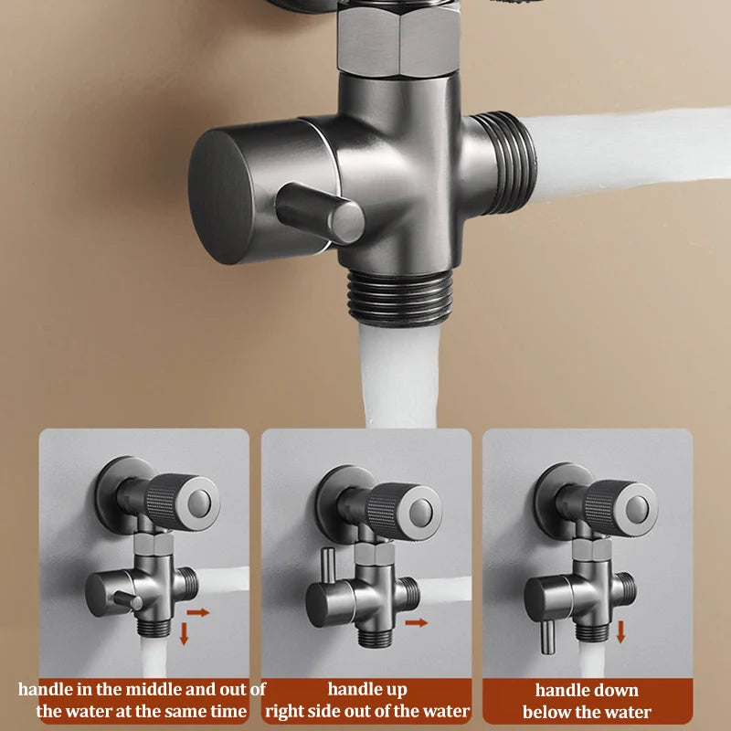 High Pressure Toilet Sprayer Gun – 1 In 2 Out Corner Valve