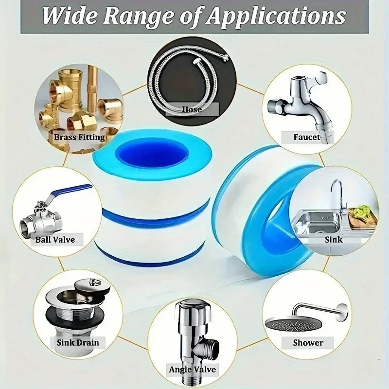 10PCS Thread Seal Tape – Waterproof Leak-Proof Plumbing Duct Tape for Pipe Fittings, Oil-Free Repair & Adhesives Oasis Select