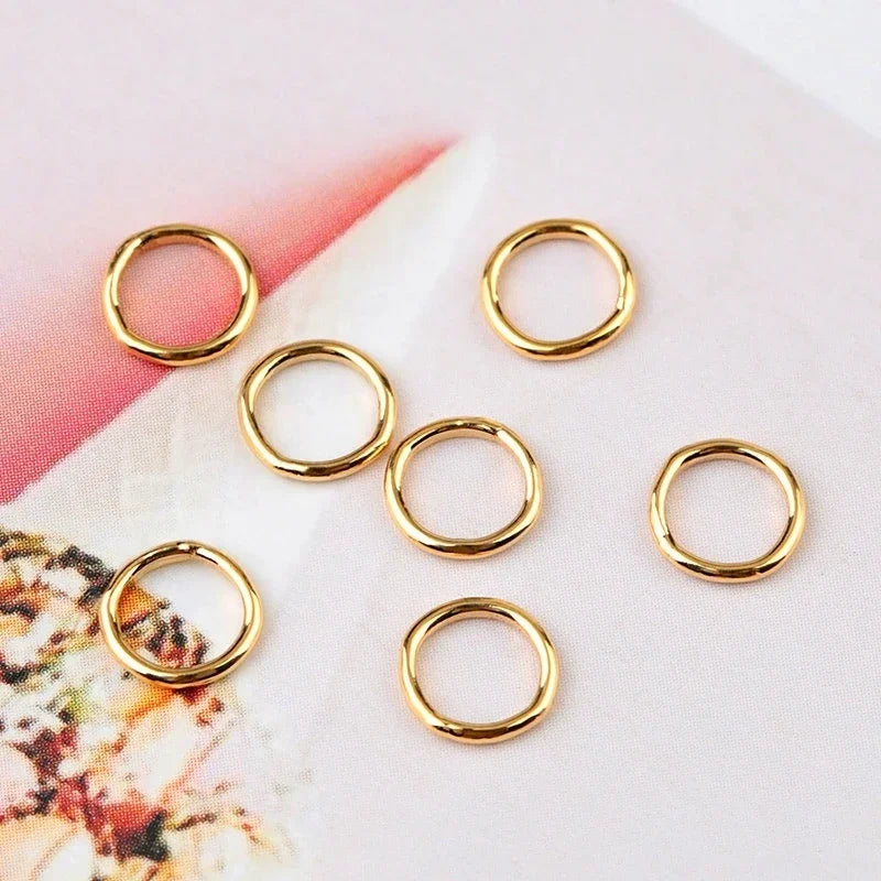 10pcs 2/3/4/5/6mm 14K Gold Filled Closed Jump Rings 14K Gold Filled Split Rings for Keychains Making & Bracelet Jewelry Findings Oasis Select