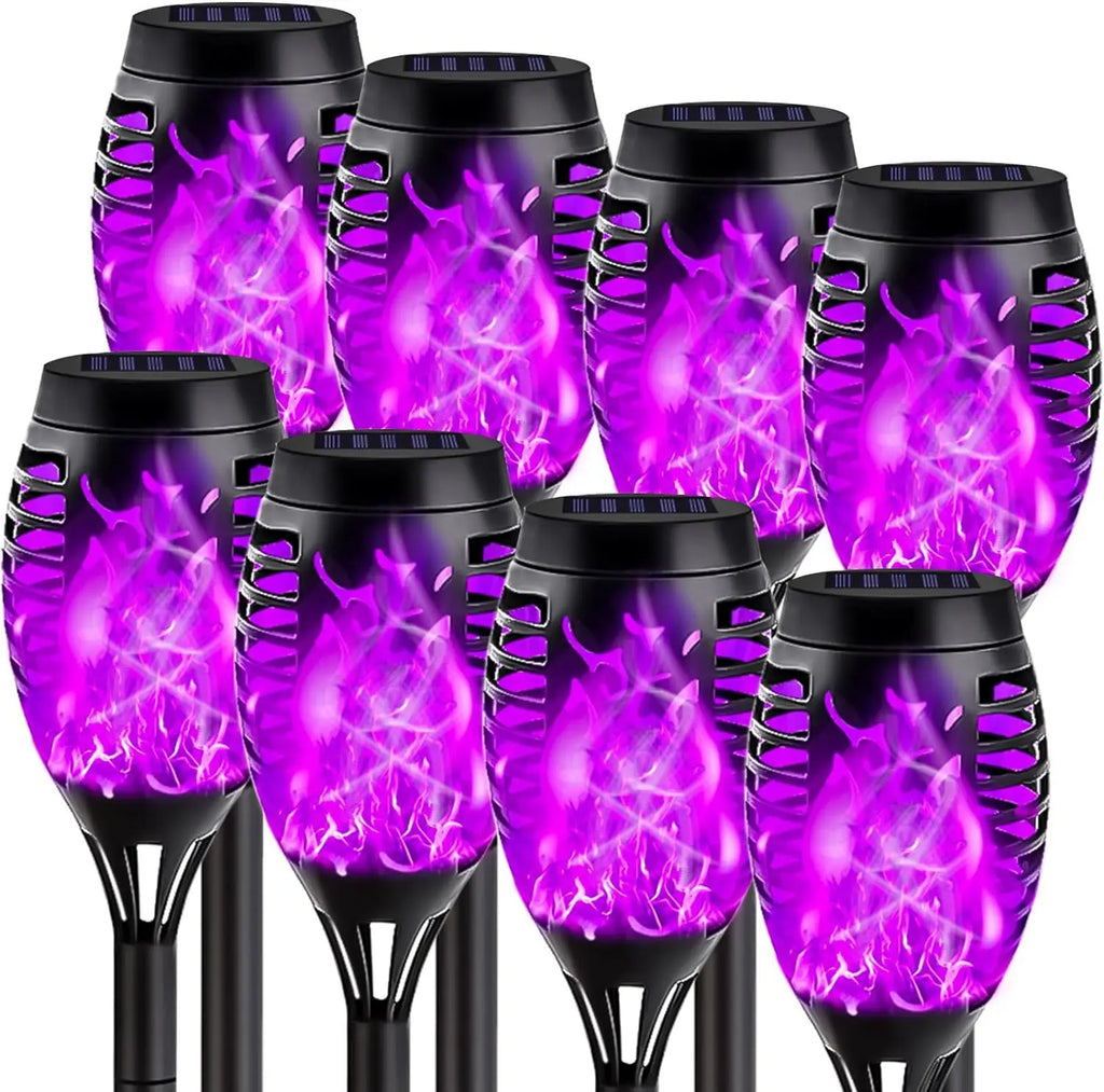 Solar Torch Flame Lights for Halloween and Ghost Festival Solar Light Outdoors Oasis Select violet light 2W