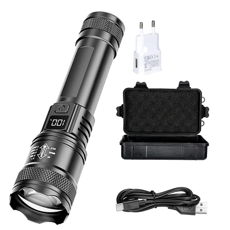 ZHIYU 2000LM LED Flashlight | Zoomable, LCD Display, IP67