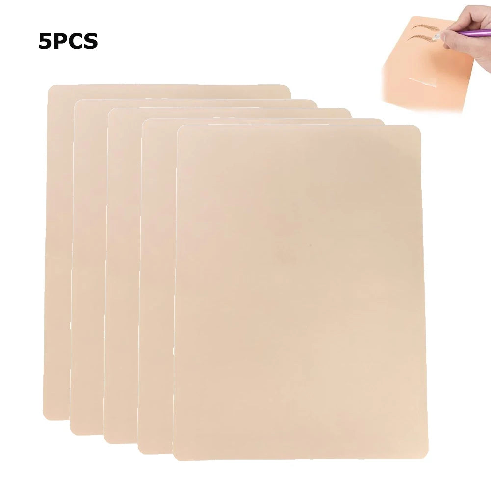 Double-Sided Silicone Tattoo Practice Skin 1mm – Eyebrow Tattoo Practice Skin Oasis Select skin color-5PCS