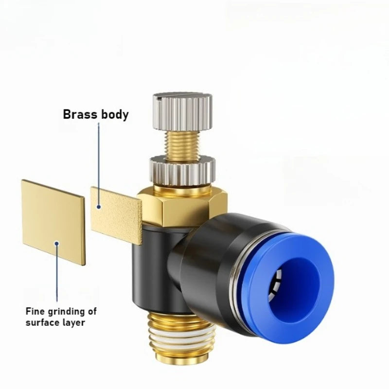 Quick Connect Pneumatic Connector "1/8" 1/4 "3/8" 1/2 M5 Air Speed Throttle Valve Regulating SL 4 6 8 10 12mm Valve Oasis Select