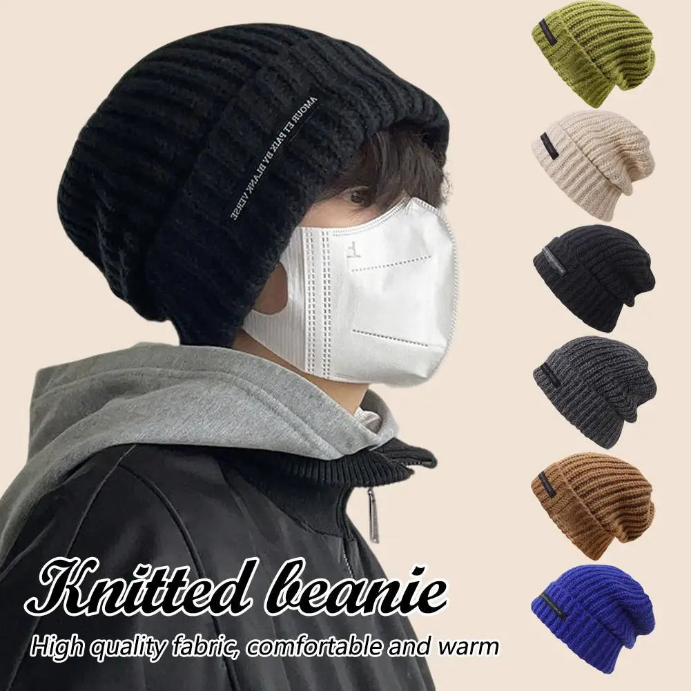 2025 Fashionable Men's Autumn And Winter Knitted Hats Large Size Warm Cold Beanie Hat Loose Big Head Ware Knitting Hat For Men Oasis Select